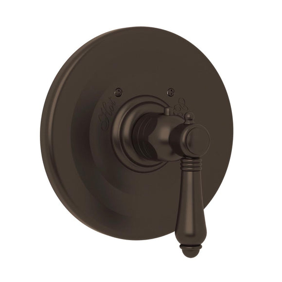 Rohl | Thermostatic Trim Plate Tuscan Brass w Metal Lever No Volume Control