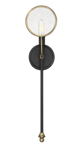 Savoy House | Oberyn Vertical Wall Sconce Black & Brass Finish, Transitional