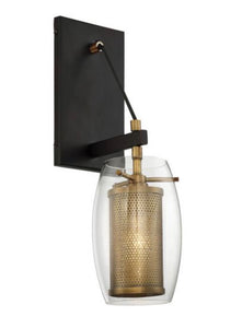 Savoy House | Dunbar Wall Sconce in Warm Brass with Bronze Accent