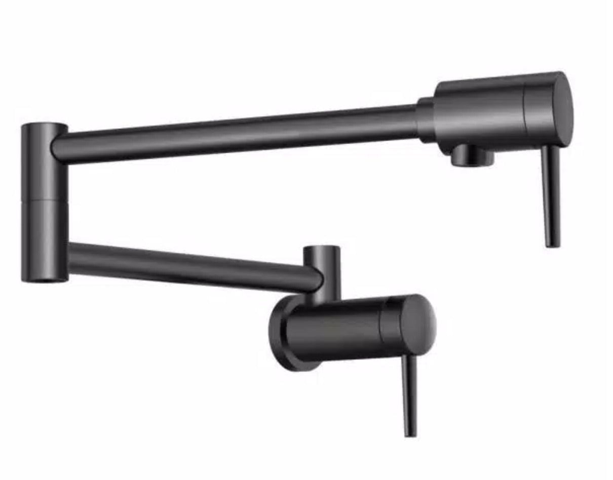 Delta | Wall Mount Pot-Filler in Matte Black with Swing Joints