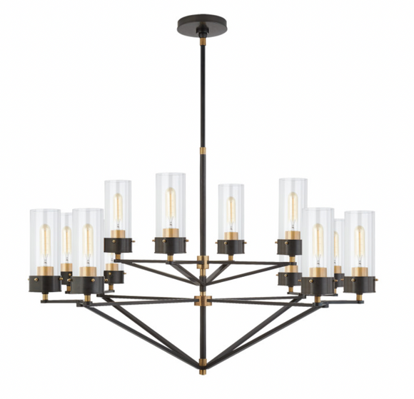 Visual Comfort & Co. | Thomas O'Brien Marais 12 Light Chandelier in Bronze and Rubbed Antique Brass