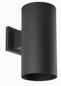 Progress Lighting | Cylinder Collection 6" Black Modern Outdoor LED Wall Lantern Light