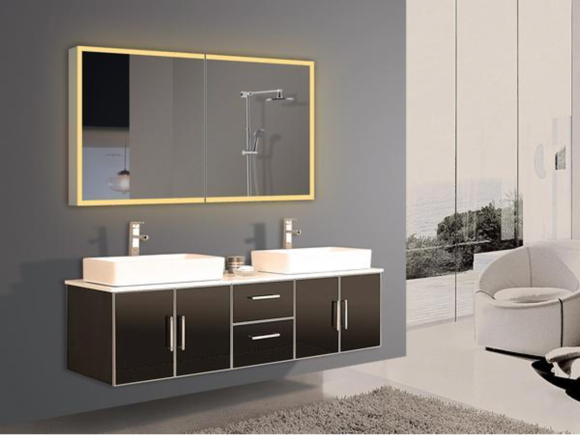 Paris Mirror | Galaxy 48" x 28" Surface Mount Medicine Cabinet with LED Lighting