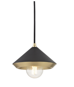 Hudson Valley Lighting Mitzi | Marnie Pendant - Aged Brass and Black