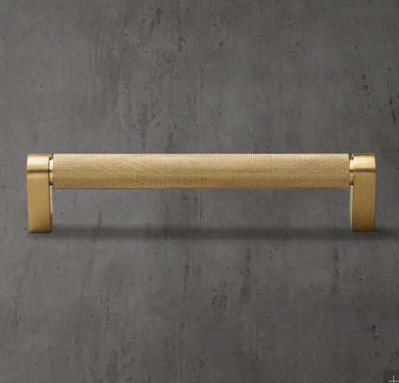 Restoration Hardware | Lambeth Knurled Pull - 8 Inch Lacquered Burnished Brass