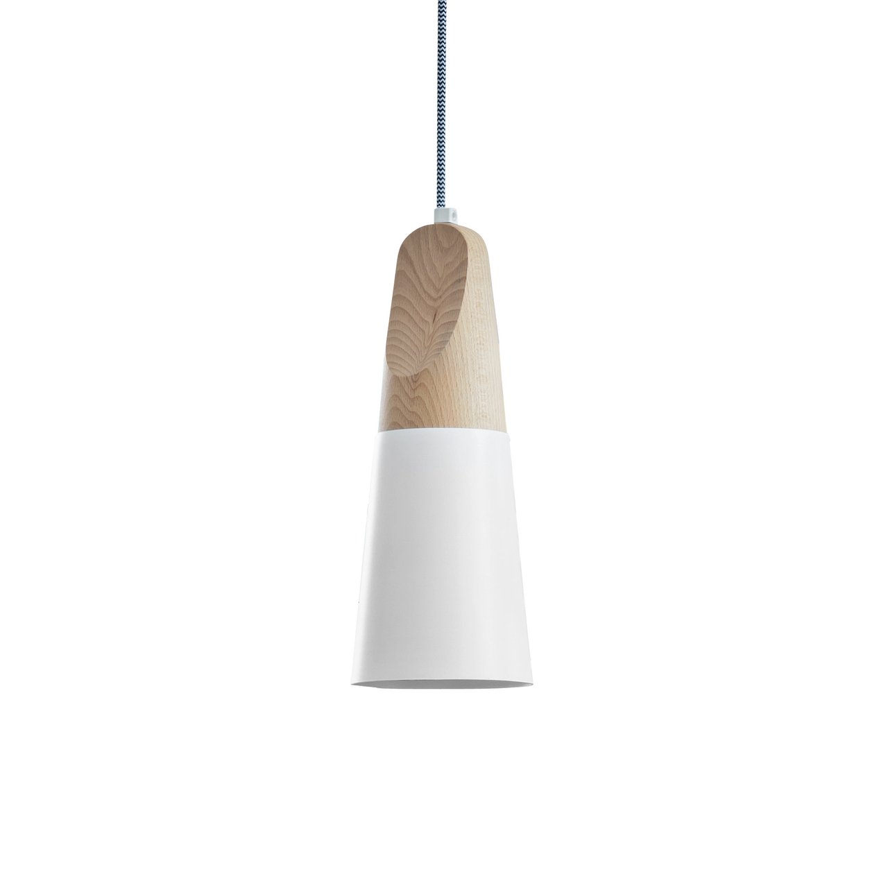 Miniforms | Slope Pendant Light - White, Birch Wood