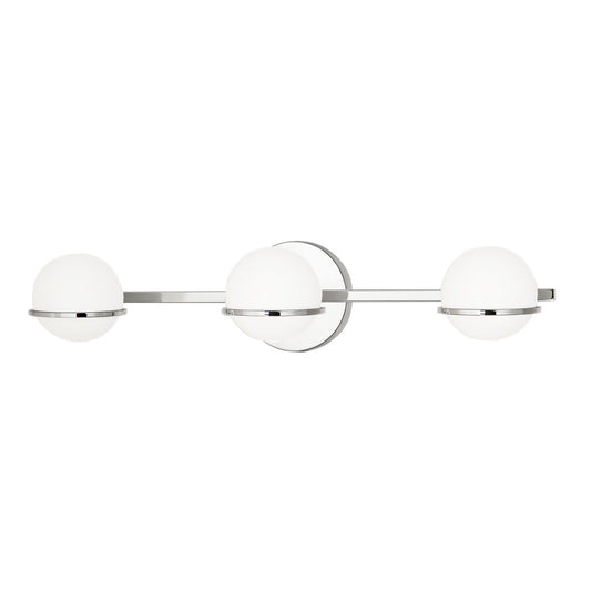 Justice | Centric 3-Light Bath Bar Opal Glass Pol Chrome