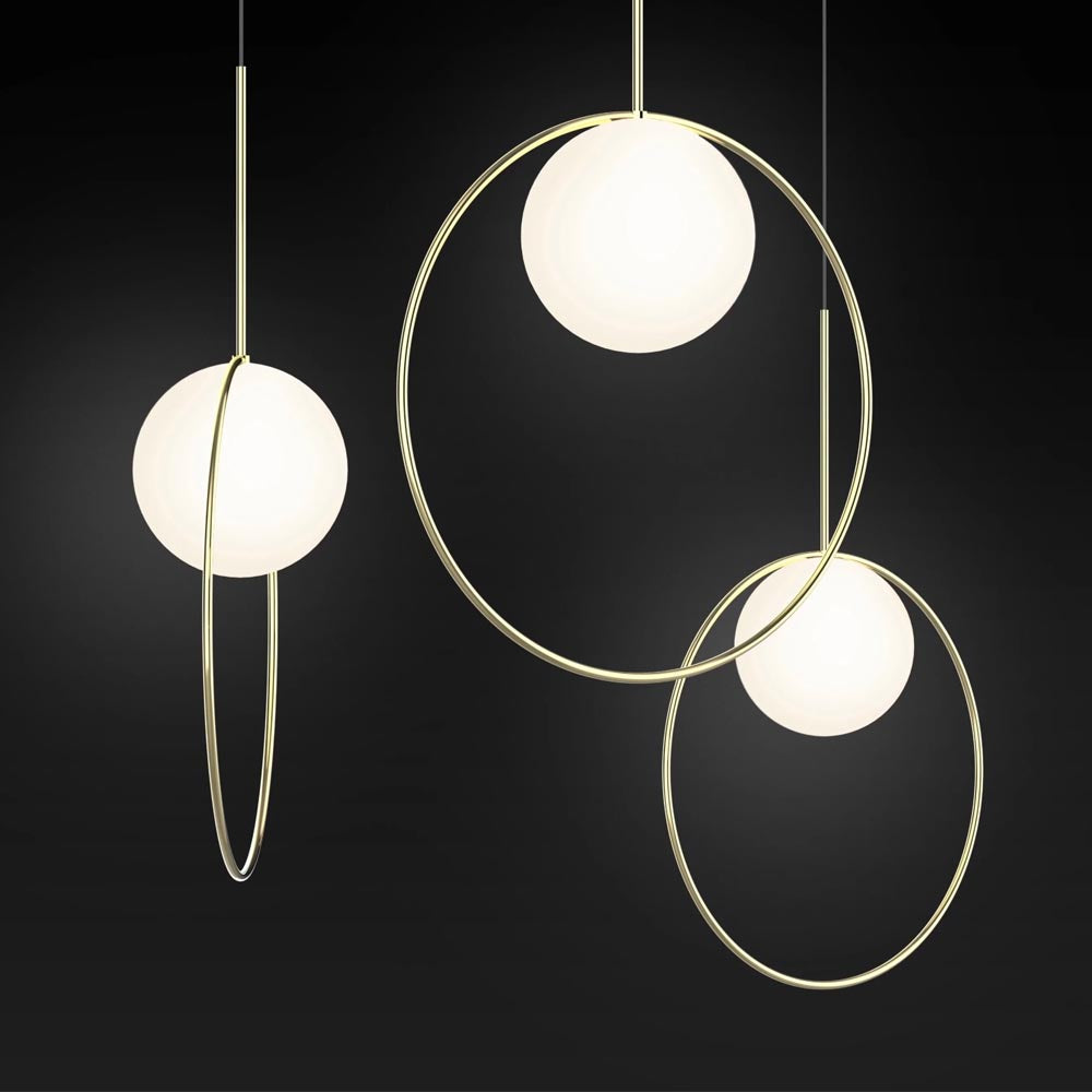 Pablo Designs | Bola Halo Pendant in Brass, Large