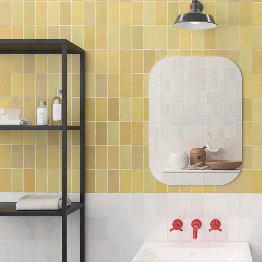 Wow Design | Fez Collection Tile 2.5 in x 5 in, Mustard Matt