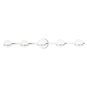 Justice | Centric 5-Light Bath Bar Opal Glass Pol Chrome