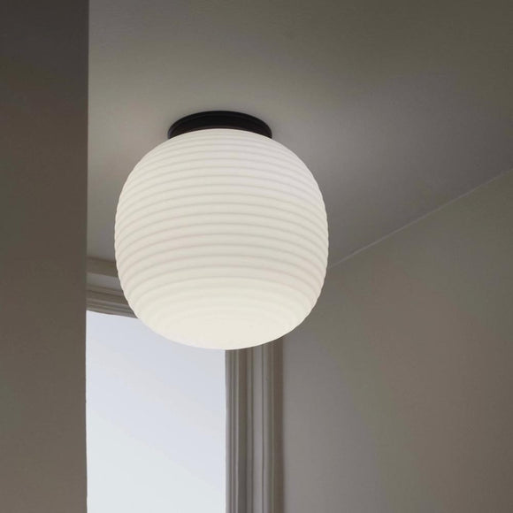 New Works | Lantern Ceiling Lamp in Frosted White, Medium