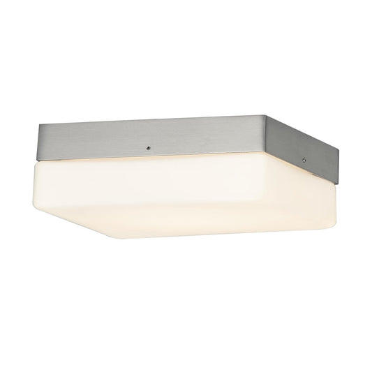 Justice | Pixel 9 in Square LED Flush-Mount Opal Glass Brush Nickel