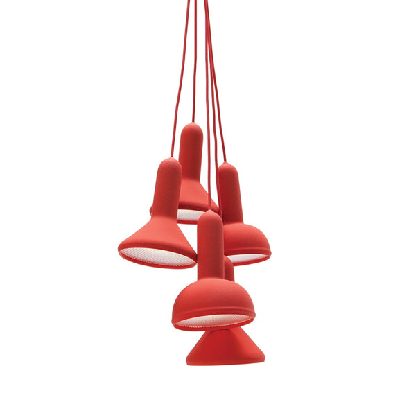 Established & Sons | Torchlight Bunch Multi-light Pendent in Red