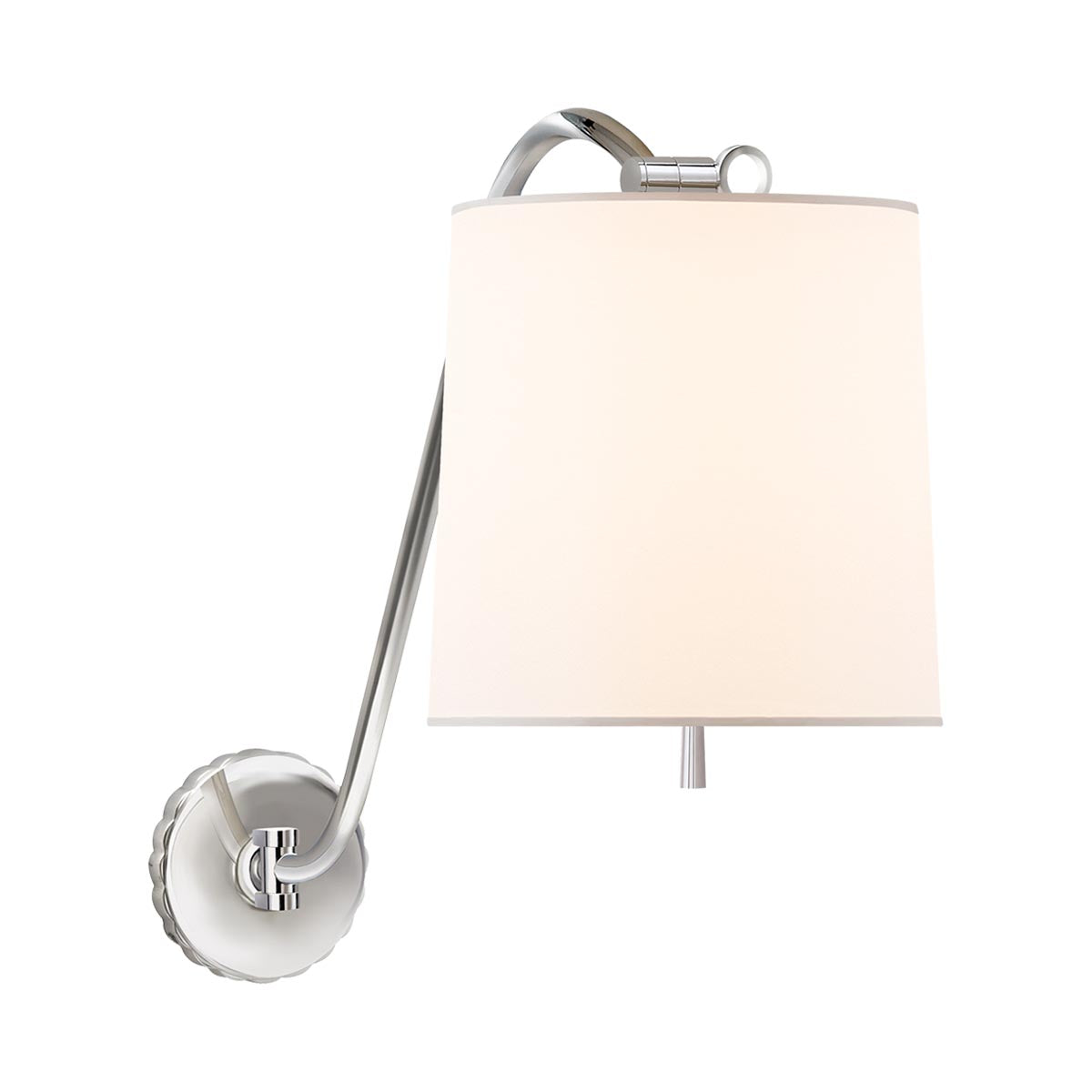 Visual Comfort | Barbara Barry Understudy Wall Sconce Pol Nickel Silk Shade