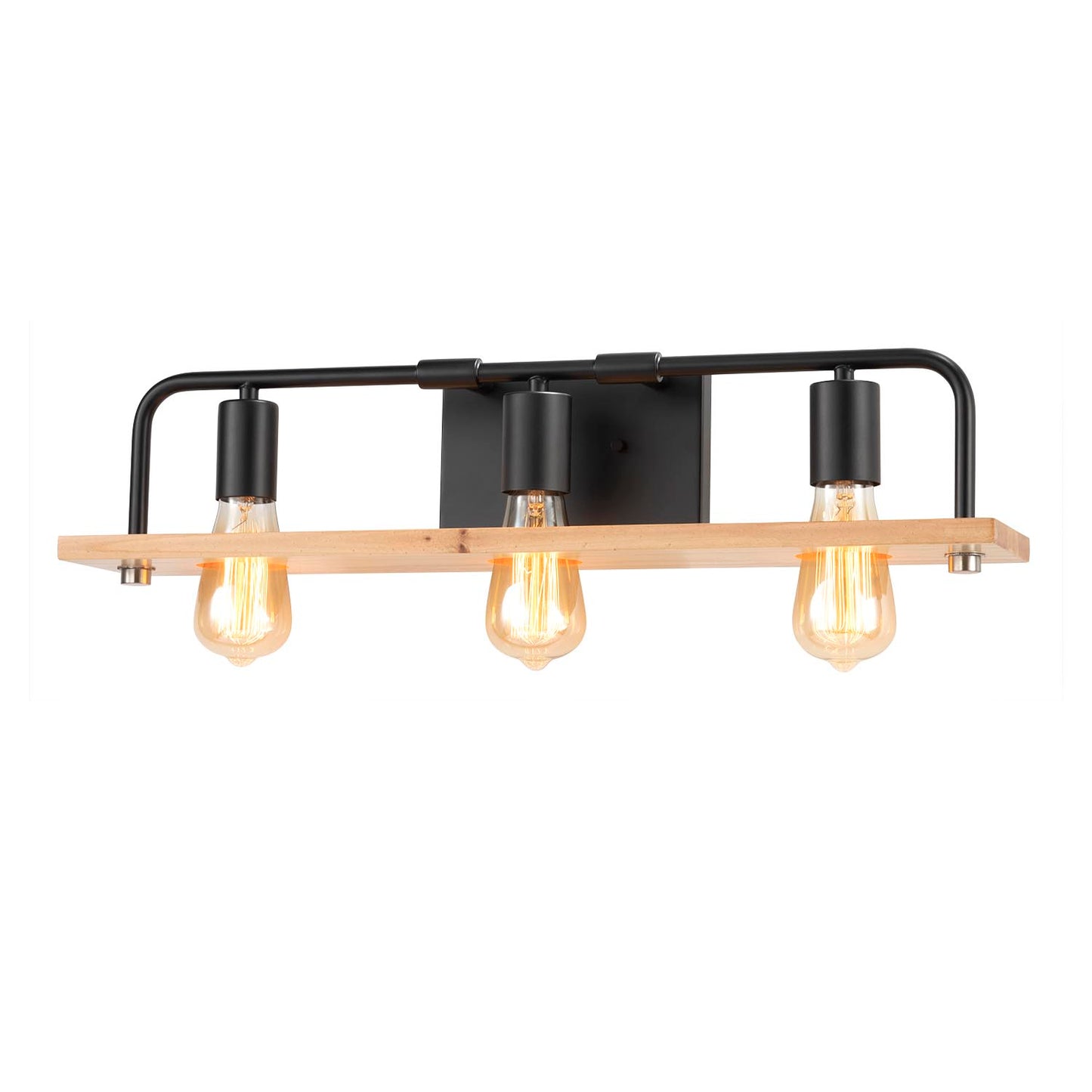 Justice | Loft 3-Light Bath Bar Wood Matte Blk