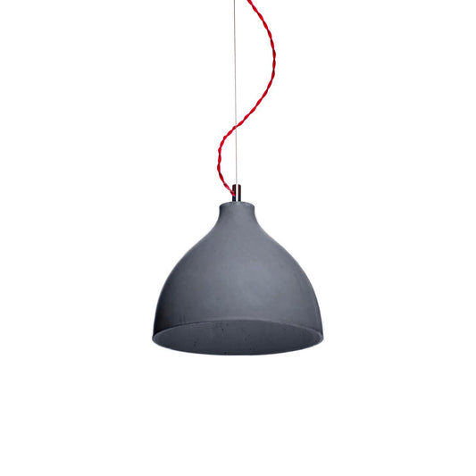 Decode | Heavy Pendant Light, Large - Dark Grey, Red Cord