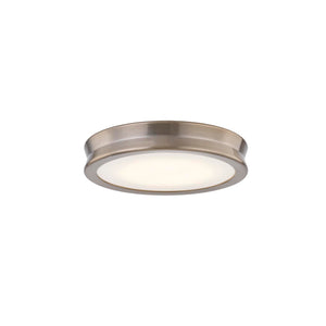 Justice | Bevel 8.5 in LED Flush-Mount Opal Glass Brush Brass