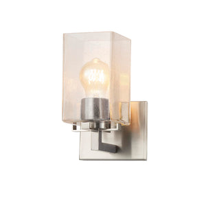 Justice | Vice 1-Light Wall Sconce Seed Glass Brush Nickel
