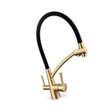Gappo | Tri Flow Kitchen Faucet Pull Out Gold Tone