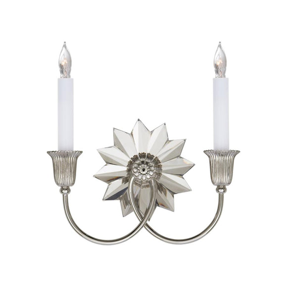 Visual Comfort | Huntingdon Double Wall Sconce Polished Nickel Crystal