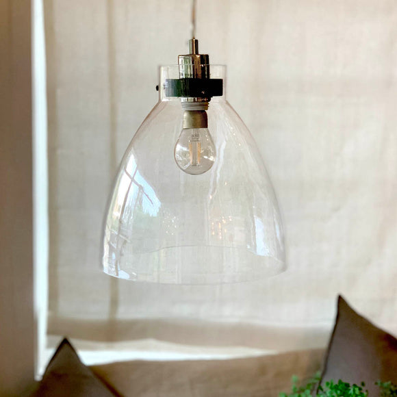 West Elm | Industrial Pendant w/ Glass Shade.